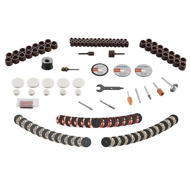 Dremel 710-08: accesorios del kit de 160 piezas desplegados